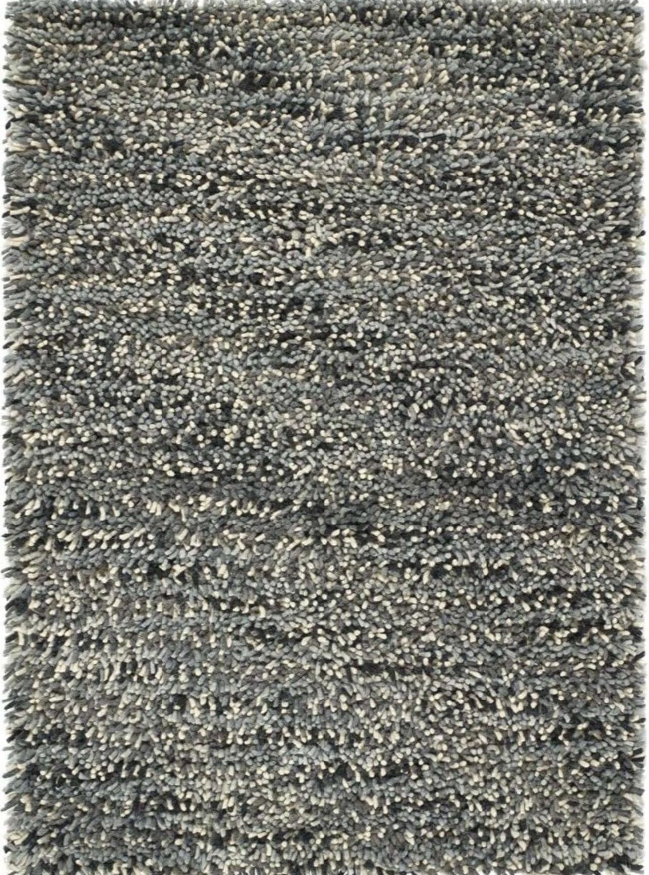 Rocks Grey Shaggy Pile Wool Rug