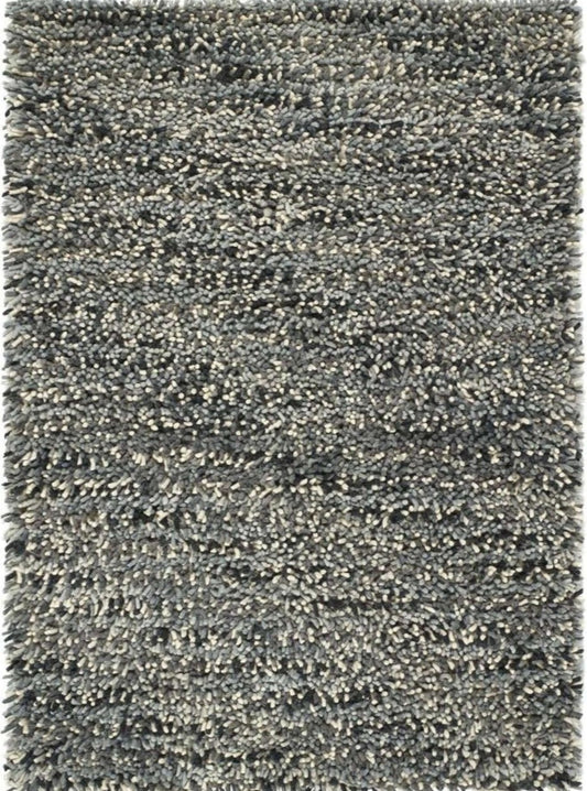 Rocks Grey Shaggy Pile Wool Rug