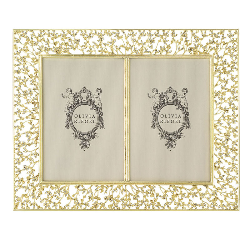 Gold Isadora 4" x 6" Double Photo Frame by Olivia Riegel