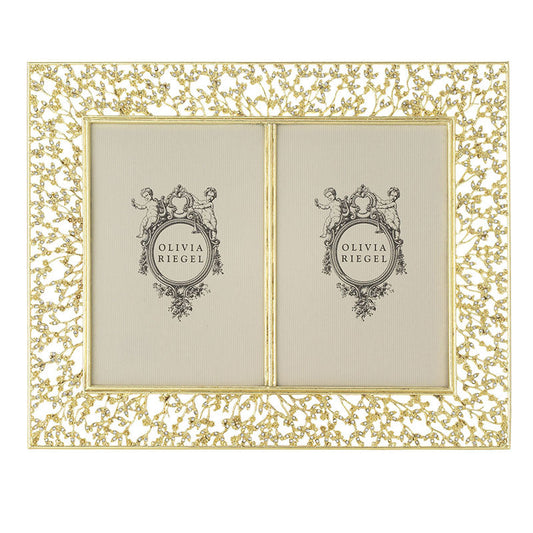 Gold Isadora 4" x 6" Double Photo Frame by Olivia Riegel