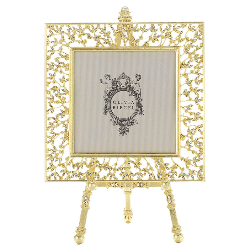 Gold Isadora 4" x 4" Photo Frame on Easel by Olivia Riegel