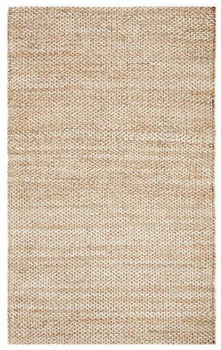 Hand Loomed Brown & White Wool and Jute Area Rug