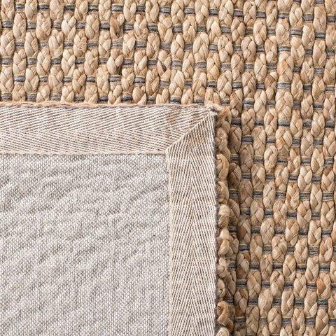 Hand Loomed Brown & White Wool and Jute Area Rug