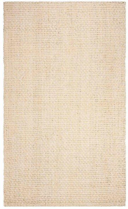 Hand Loomed Cream Jute Area Rug