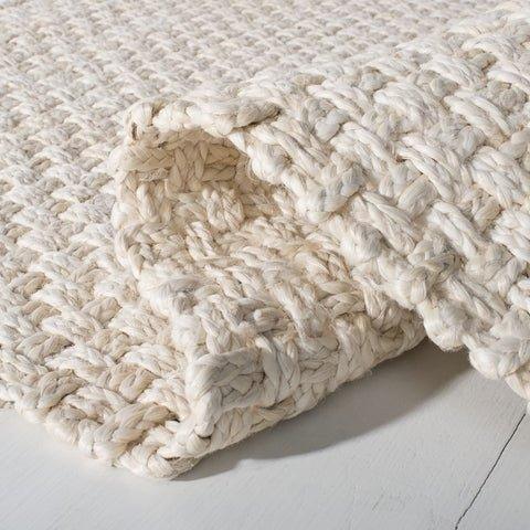 Hand Loomed Cream Jute Area Rug