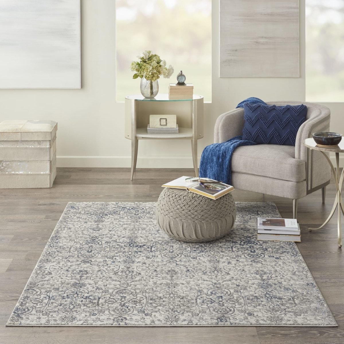 Kathy Ireland Royal Terrace KI43 Beige / Blue Rug
