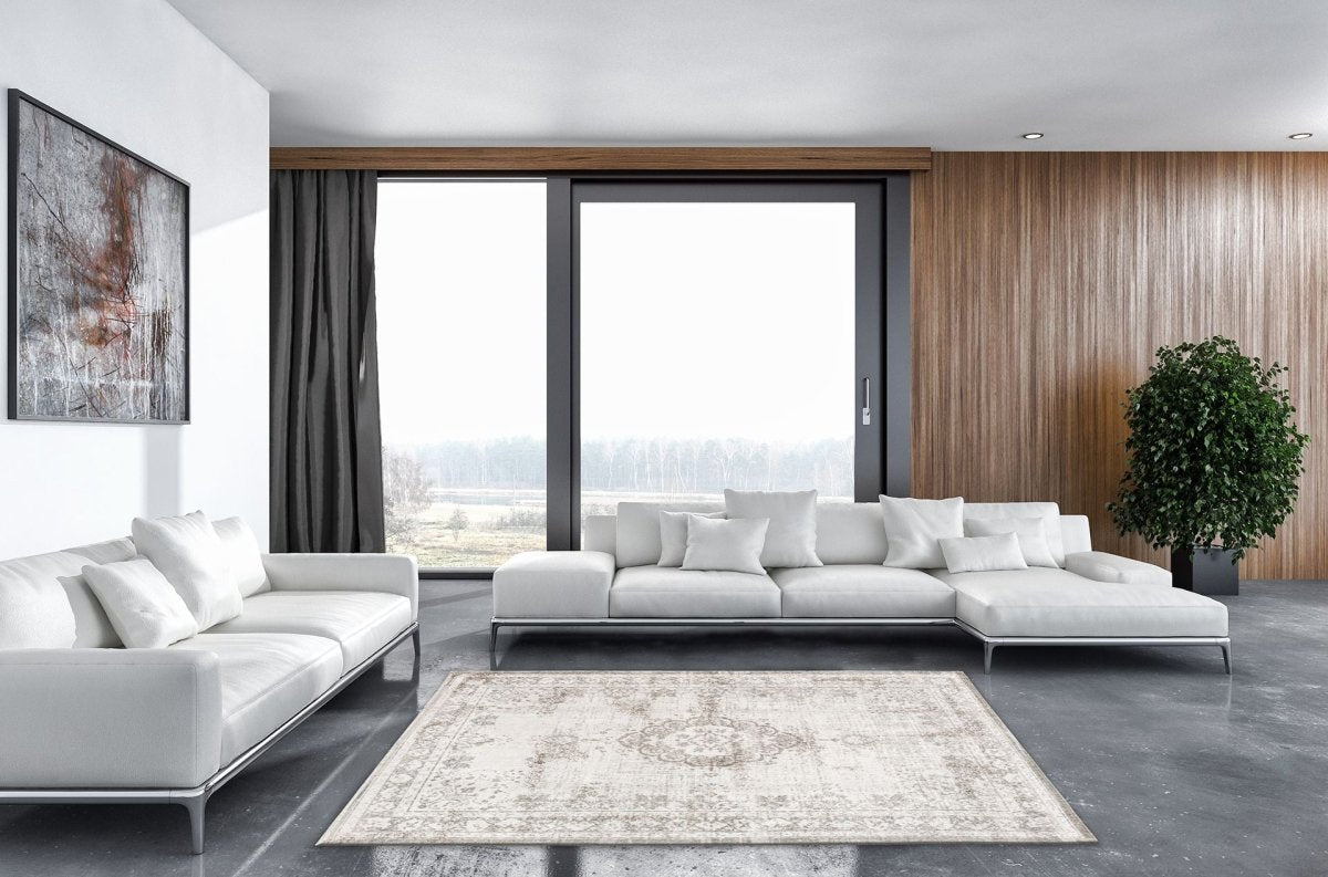 Louis De Poortere Fading World Medallion 8383 Salt & Pepper Rug
