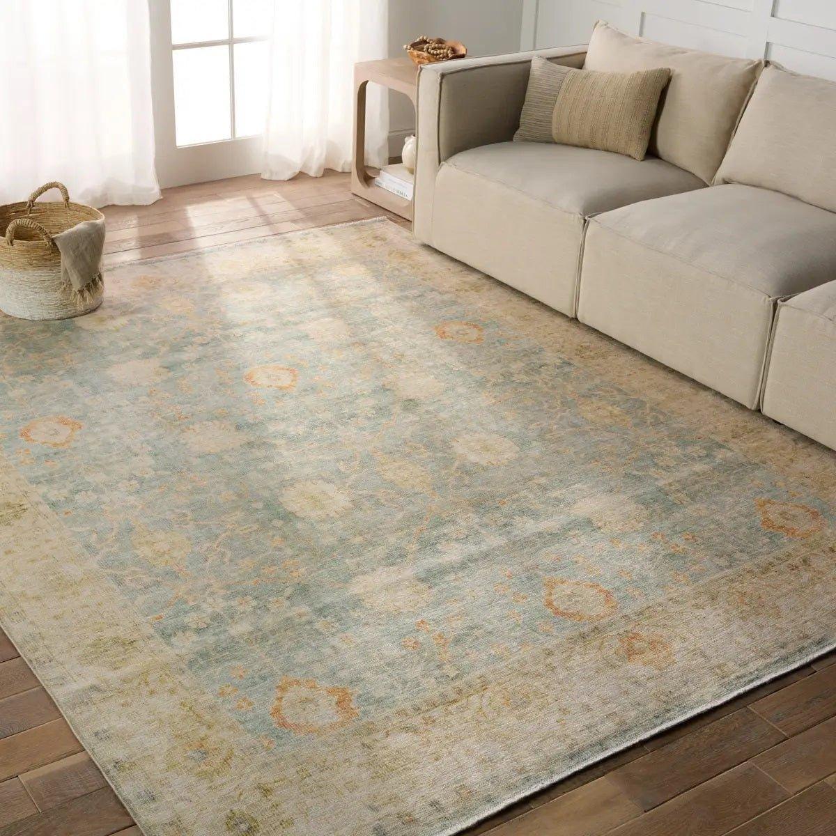 Lovato Area Rug in Yellow, Blue and Green Tones