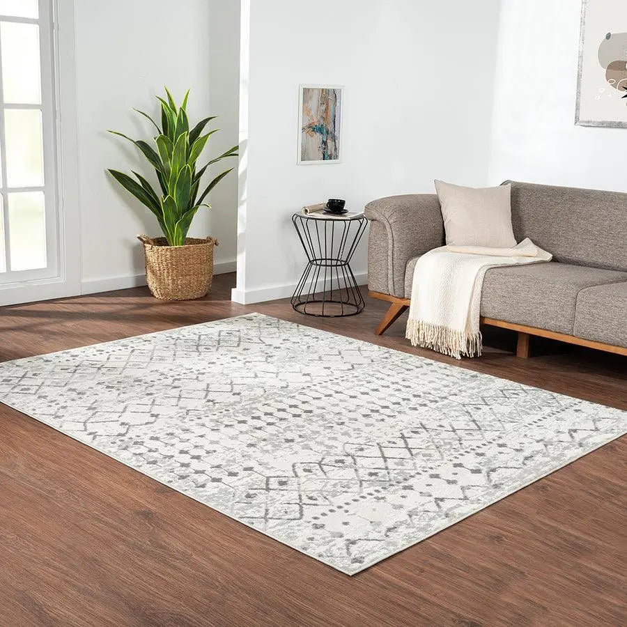 Moroccan Global Woven Area Rug Light Grey|Cream MP35-8023