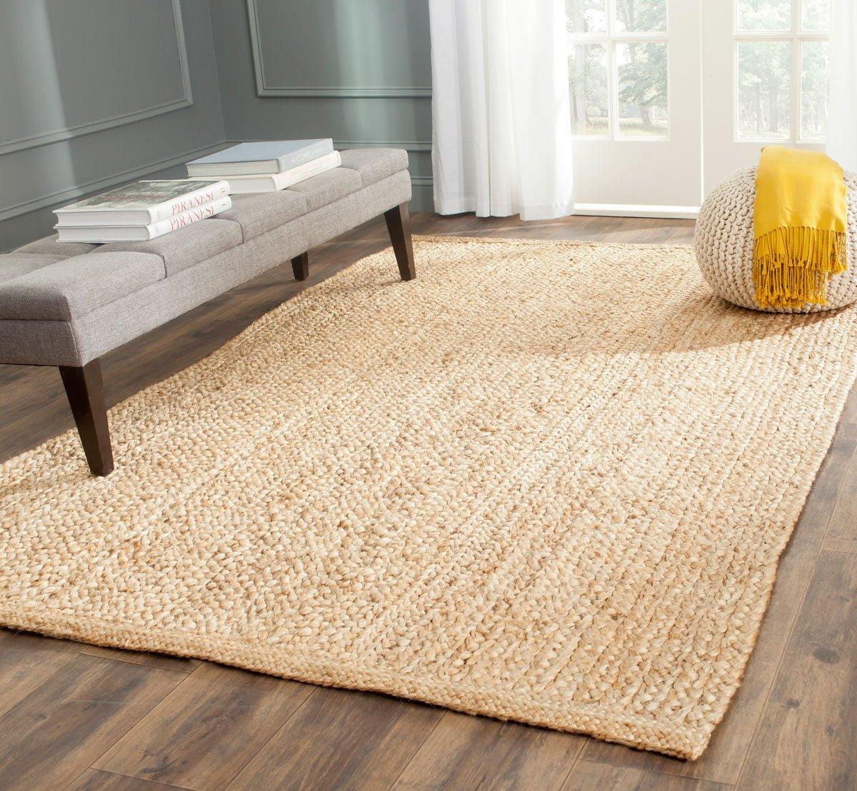 Natural Bright Jute Hand Woven Rug