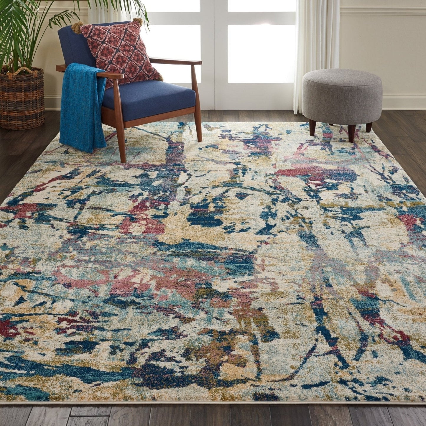 Nourison Fusion FSS10 Cream Multi Rug