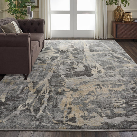 Nourison Fusion FSS10 Grey Rug