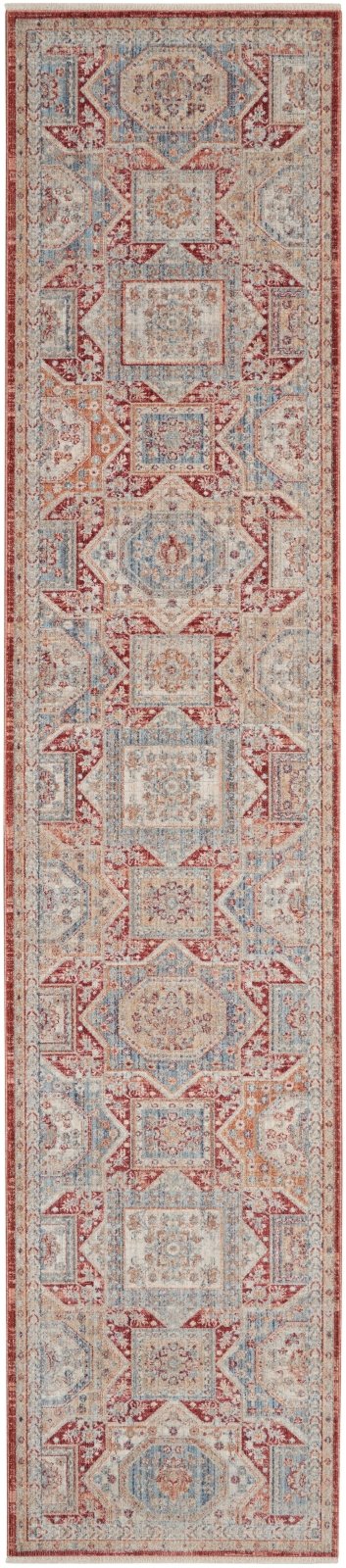 Nourison Homestead HMS02 Blue Brick Runner Rug