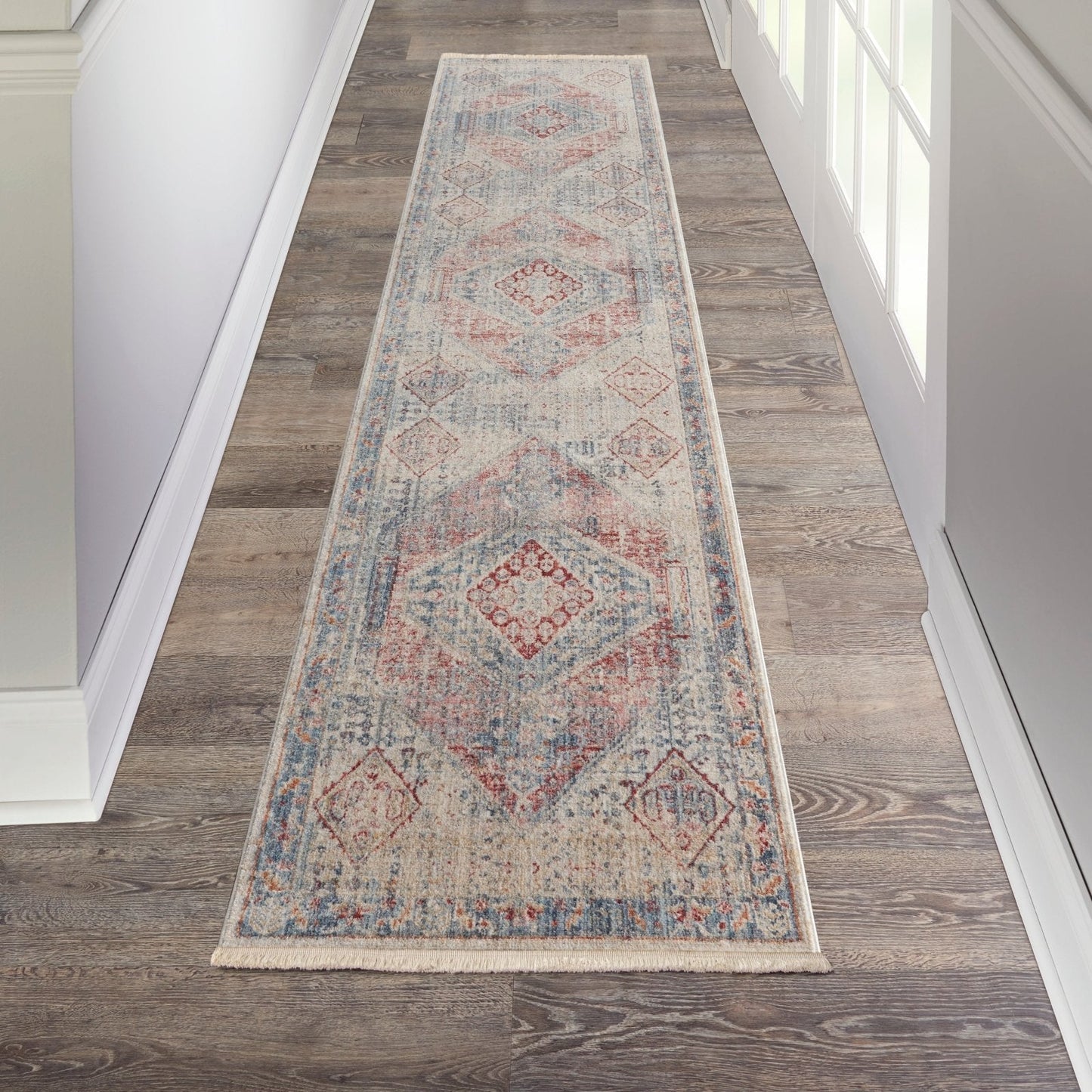 Nourison Homestead HMS03 Blue Grey Runner Rug