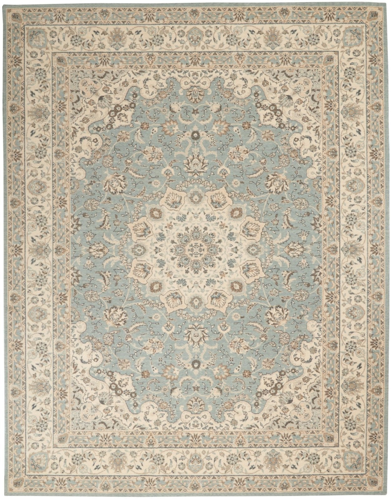 Nourison Living Treasures LI15 Aqua Ivory Rug