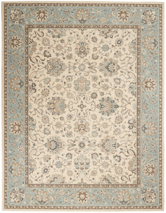 Nourison Living Treasures LI16 Aqua Ivory Rug