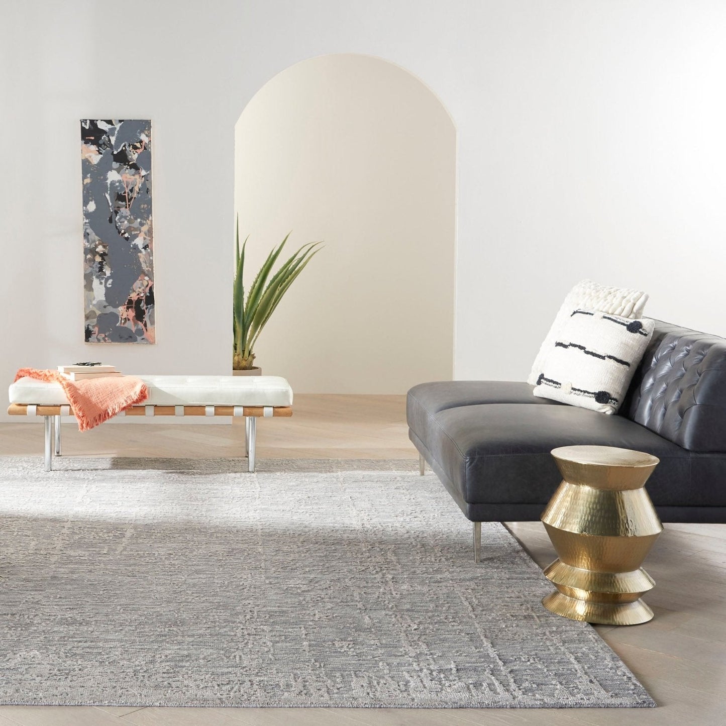Nourison Luna LUN01 Grey Silver Rug