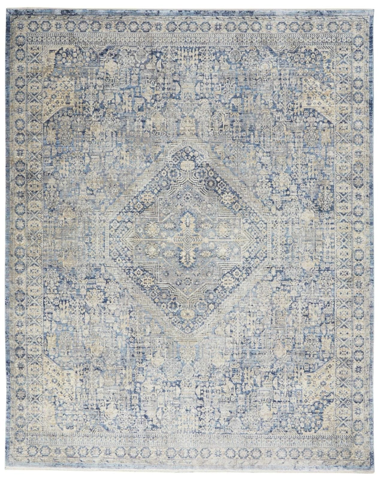 Nourison Lustrous Weave LUW02 Blue / Ivory Rug