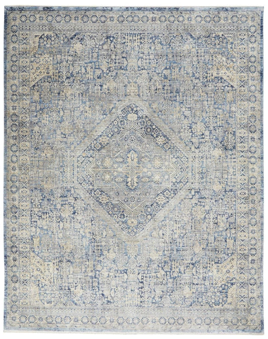 Nourison Lustrous Weave LUW02 Blue / Ivory Rug