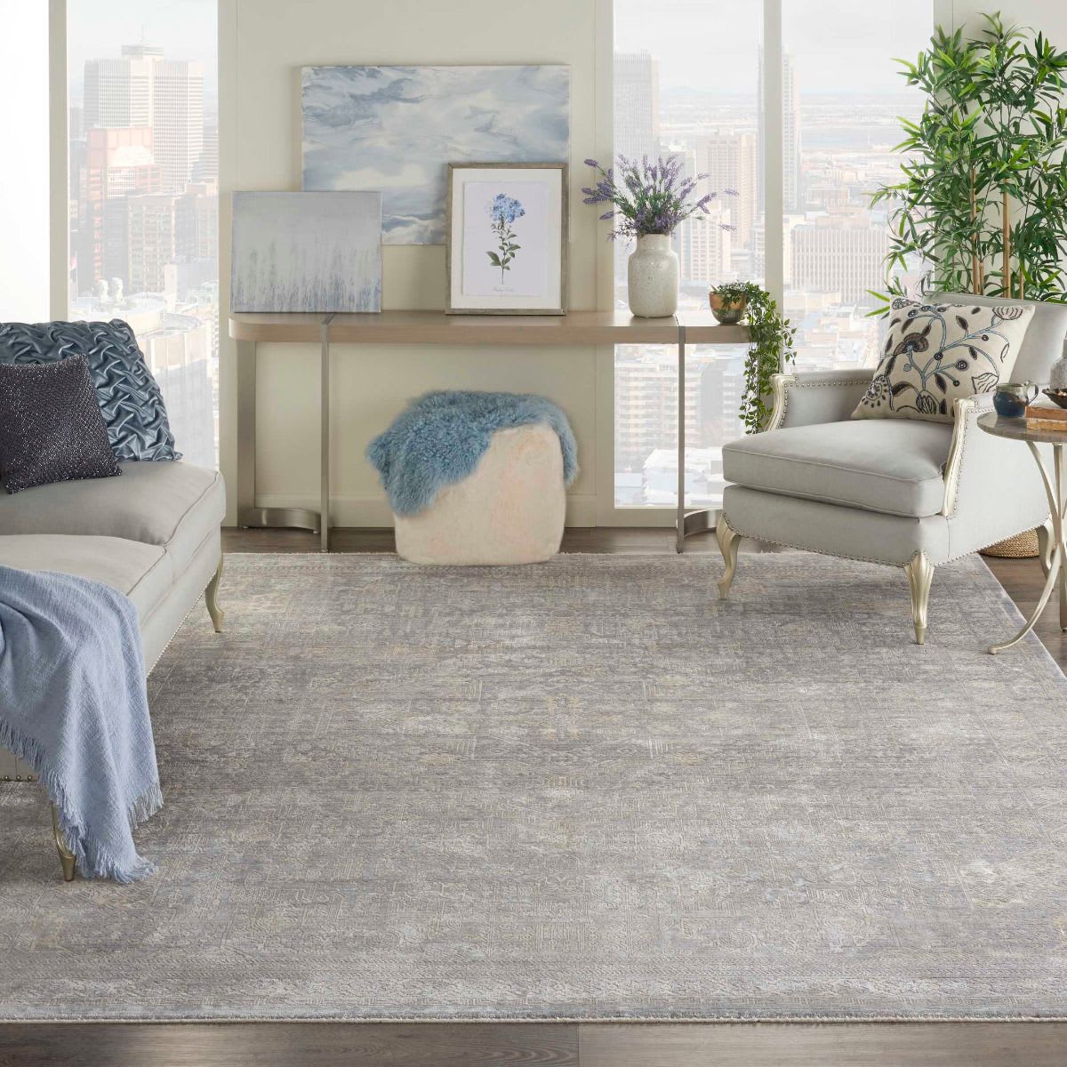 Nourison Lustrous Weave LUW02 Grey / Beige Rug