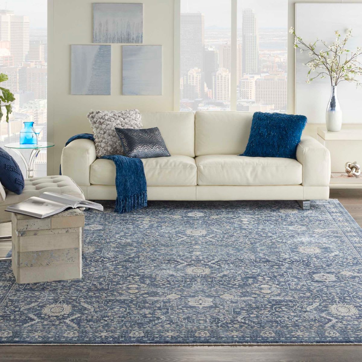 Nourison Lustrous Weave LUW03 Blue Rug