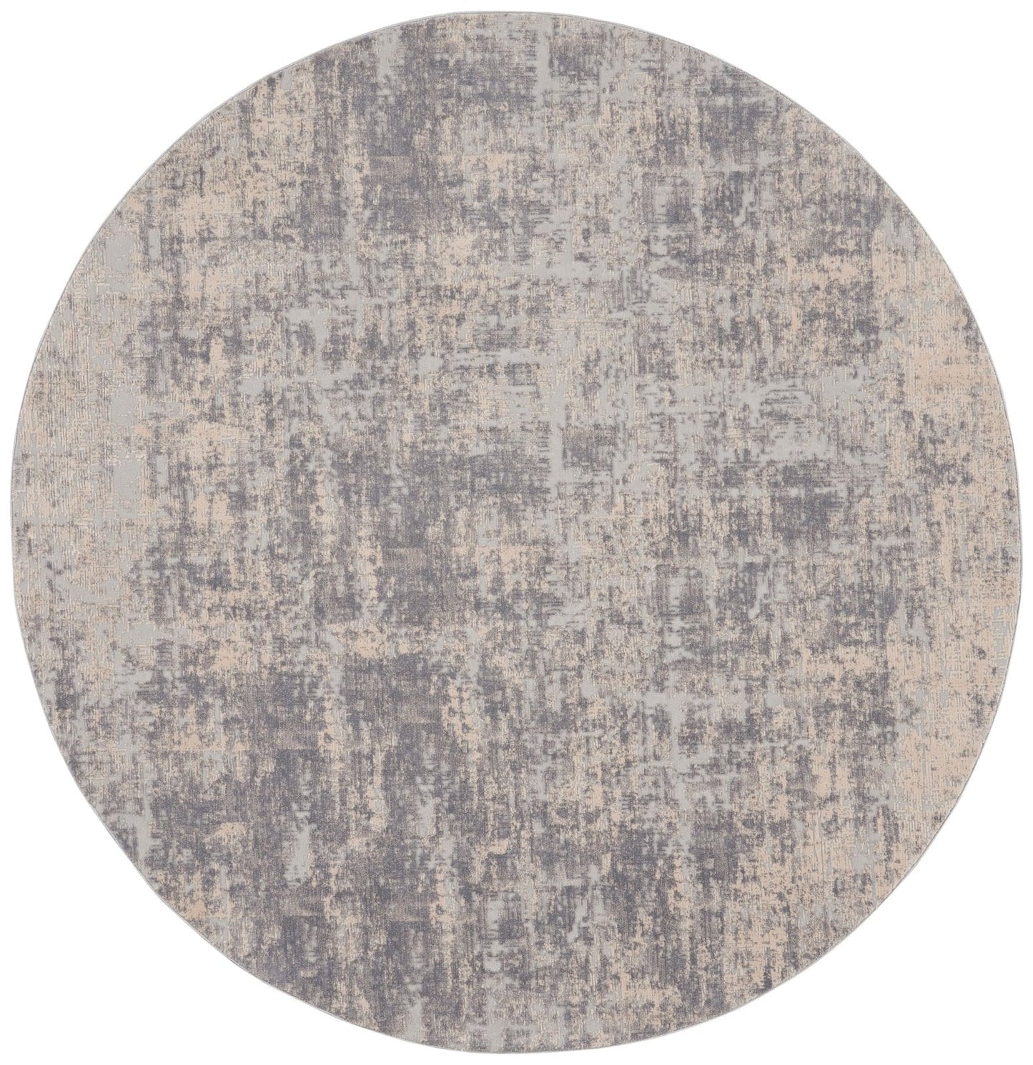 Nourison Rustic Textures RUS01 Ivory Silver Round Rug