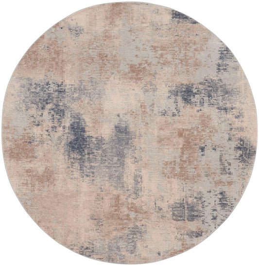 Nourison Rustic Textures RUS02 Beige Grey Round Rug