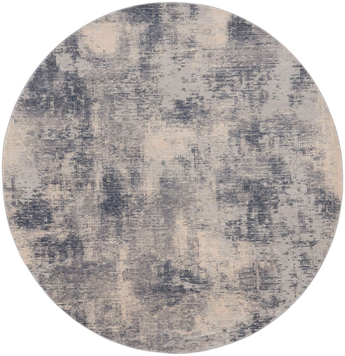 Nourison Rustic Textures RUS02 Blue Ivory Round Rug