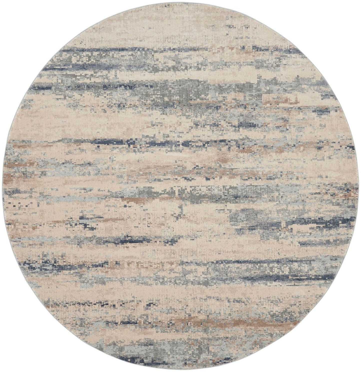 Nourison Rustic Textures RUS04 Beige Grey Round Rug