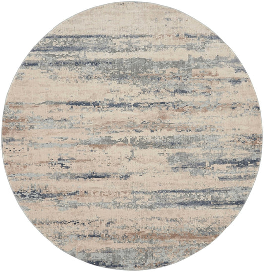 Nourison Rustic Textures RUS04 Beige Grey Round Rug