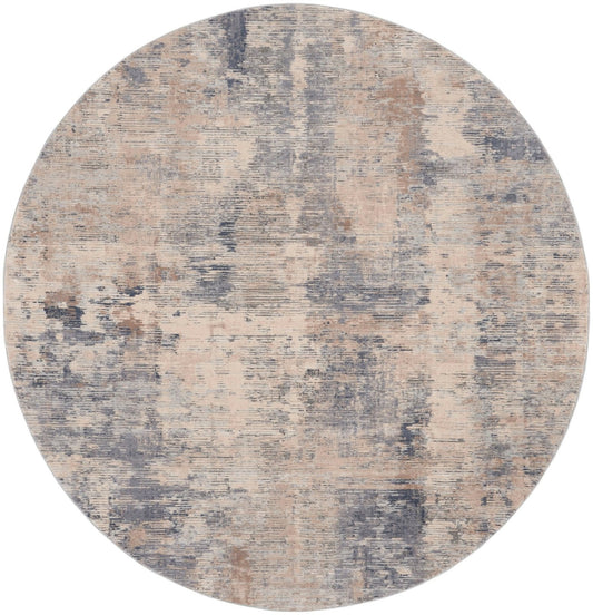 Nourison Rustic Textures RUS05 Beige Grey Round Rug