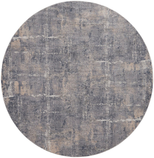 Nourison Rustic Textures RUS06 Grey Beige Round Rug