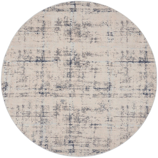 Nourison Rustic Textures RUS06 Ivory Blue Round Rug