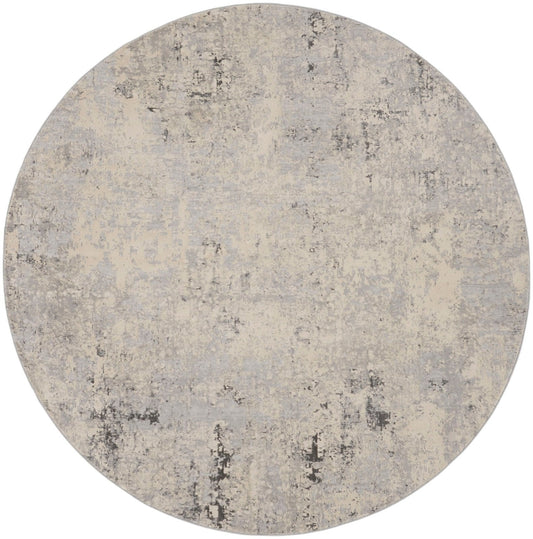 Nourison Rustic Textures RUS07 Grey Beige Round Rug