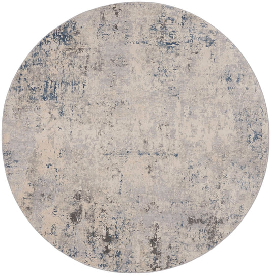 Nourison Rustic Textures RUS07 Ivory Grey Blue Round Rug