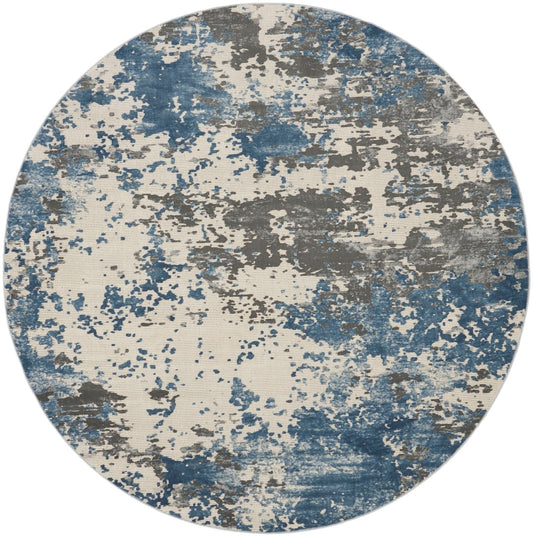 Nourison Rustic Textures RUS08 Grey Blue Round Rug