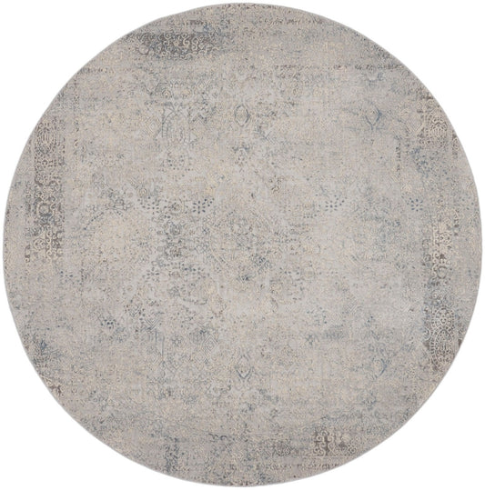 Nourison Rustic Textures RUS09 Ivory Light Blue Round Rug