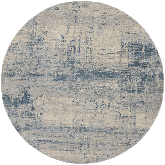 Nourison Rustic Textures RUS10 Ivory Blue Round Rug