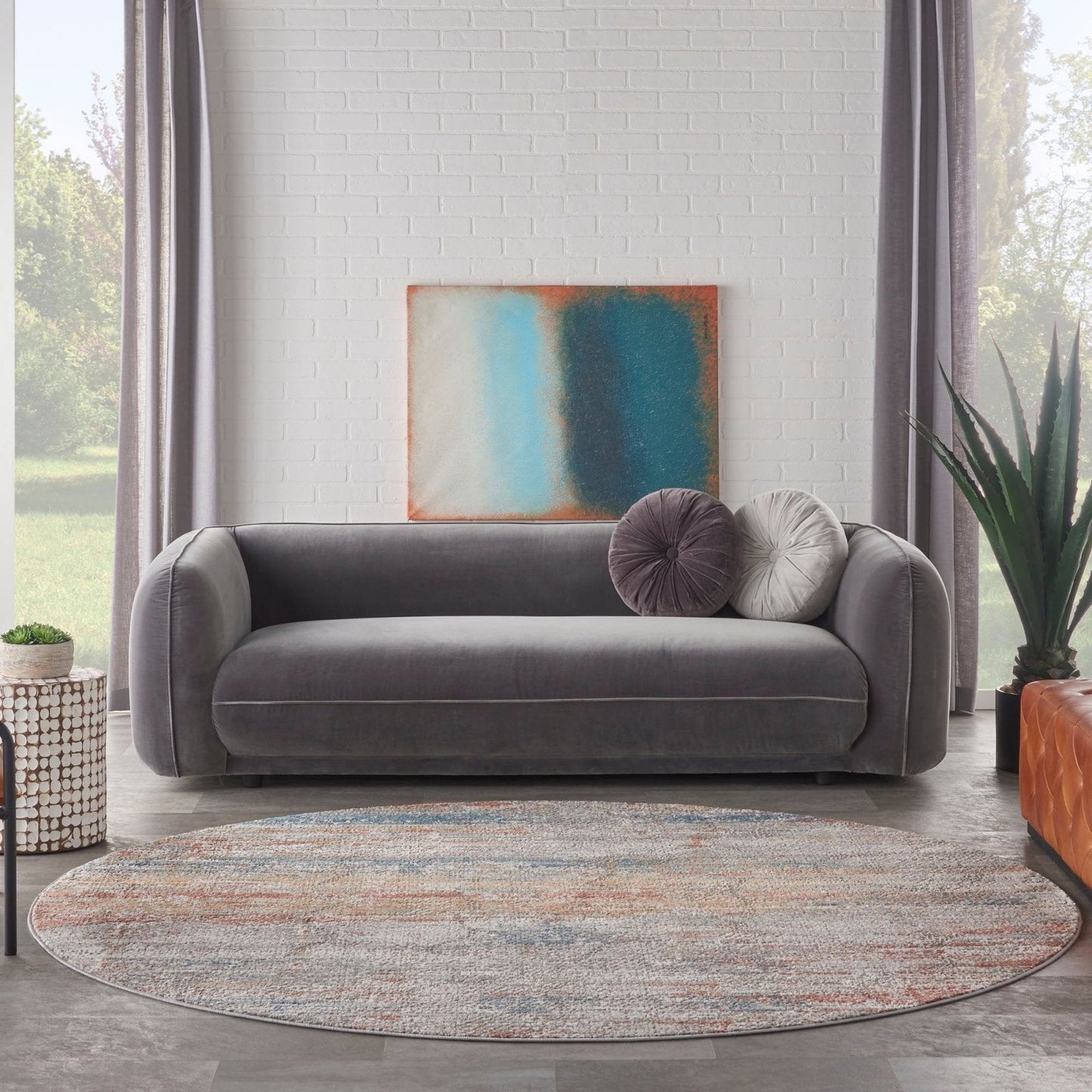Nourison Rustic Textures RUS11 Multi Round Rug