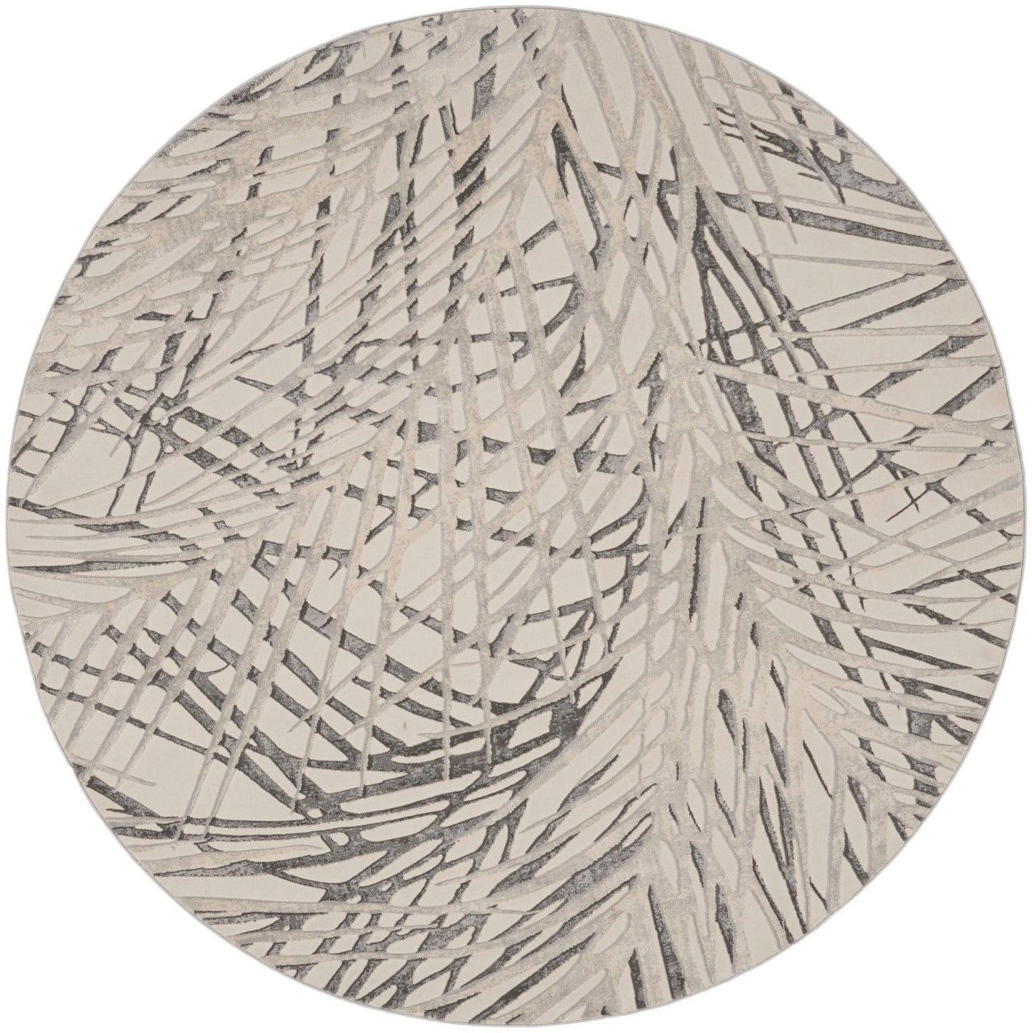 Nourison Rustic Textures RUS17 Ivory Grey Round Rug