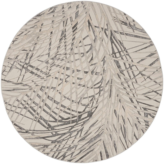 Nourison Rustic Textures RUS17 Ivory Grey Round Rug