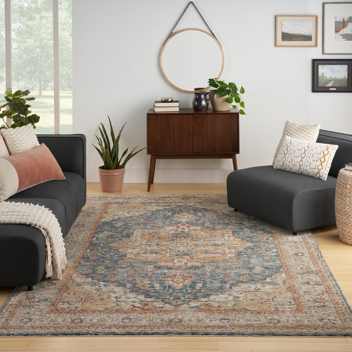 Nourison Sahar SHR06 Ivory/Blue Rug