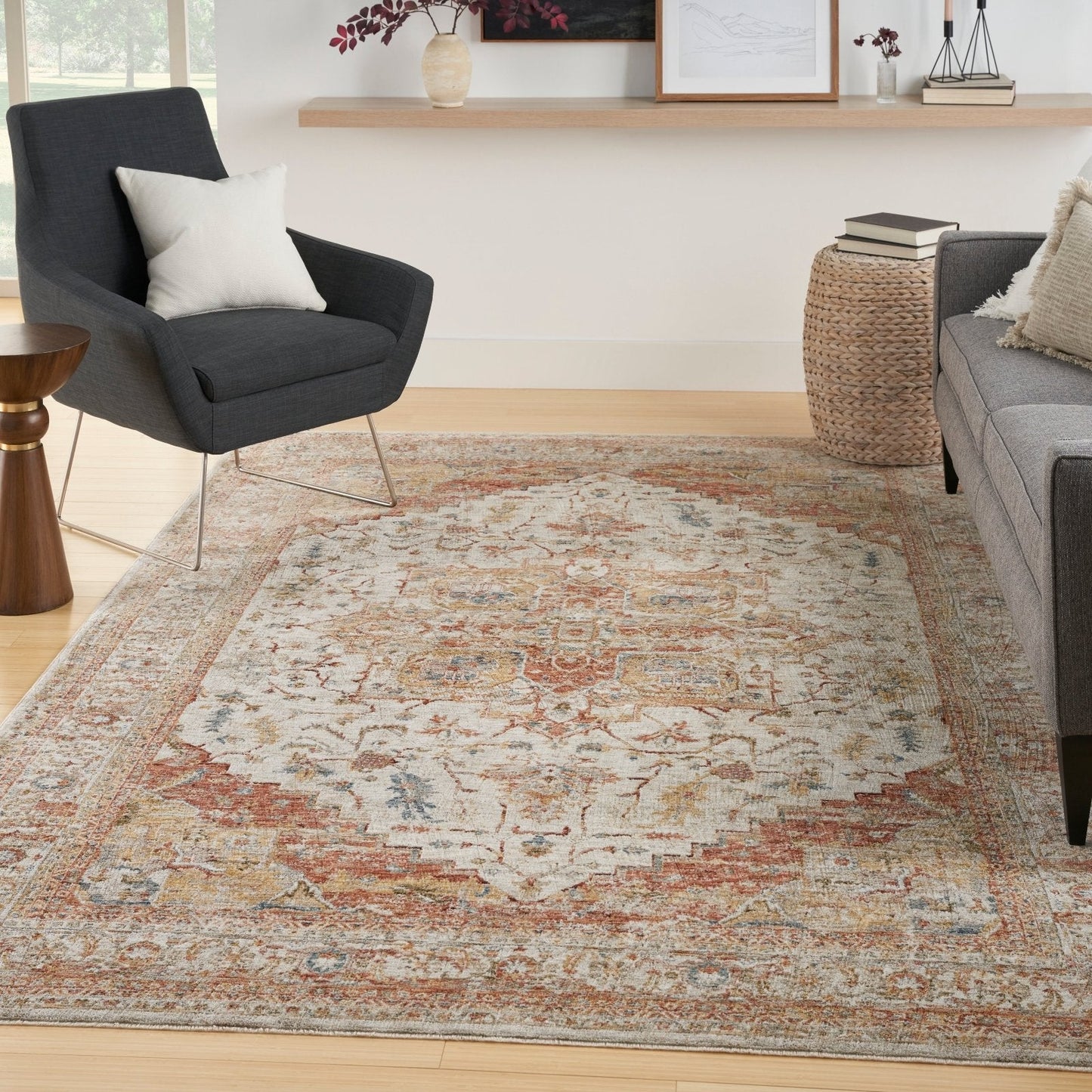 Nourison Sahar SHR06 Ivory/Rust Rug