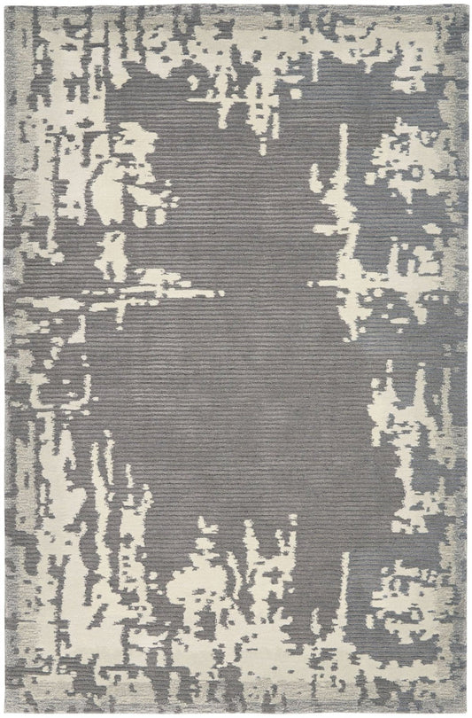 Nourison Symmetry SMM02 Grey Beige Rug