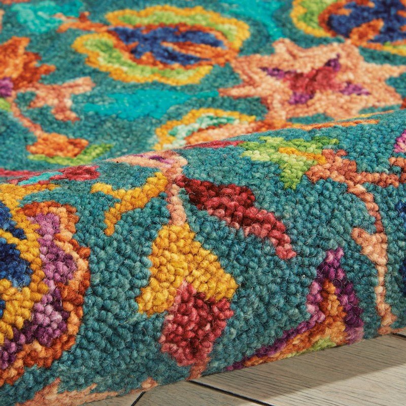 Nourison Vibrant VIB08 Teal Rug