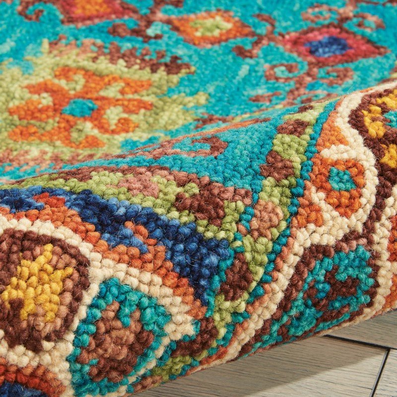 Nourison Vibrant VIB09 Teal Rug