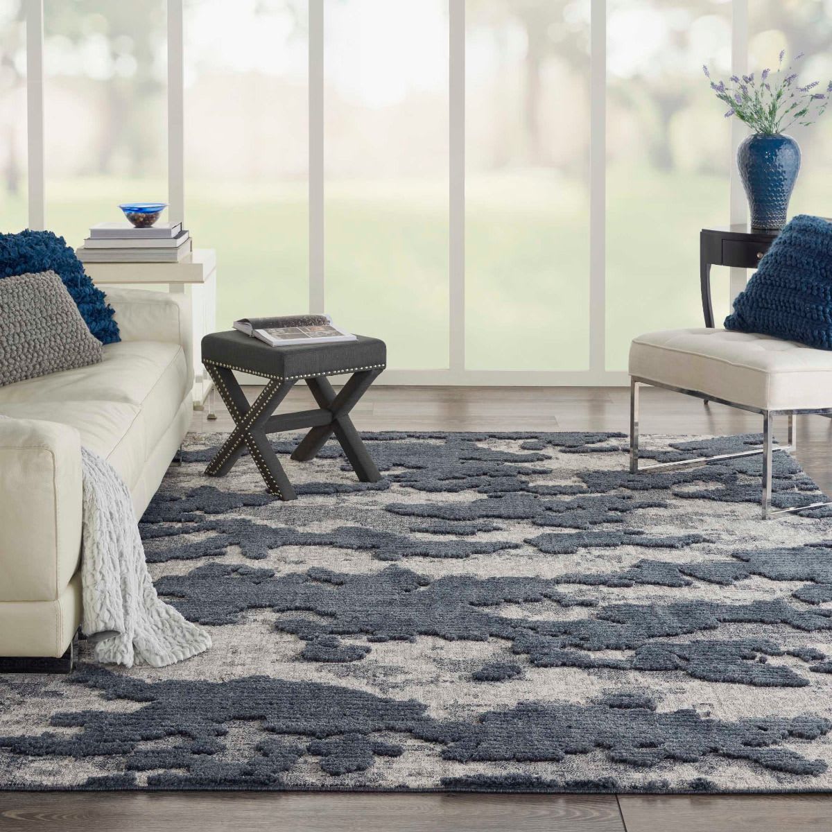 Nourison Zermatt ZER01 Blue / Grey Rug