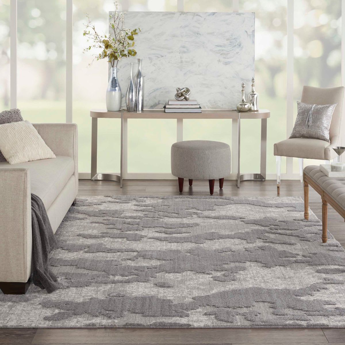 Nourison Zermatt ZER01 Grey / Ivory Rug