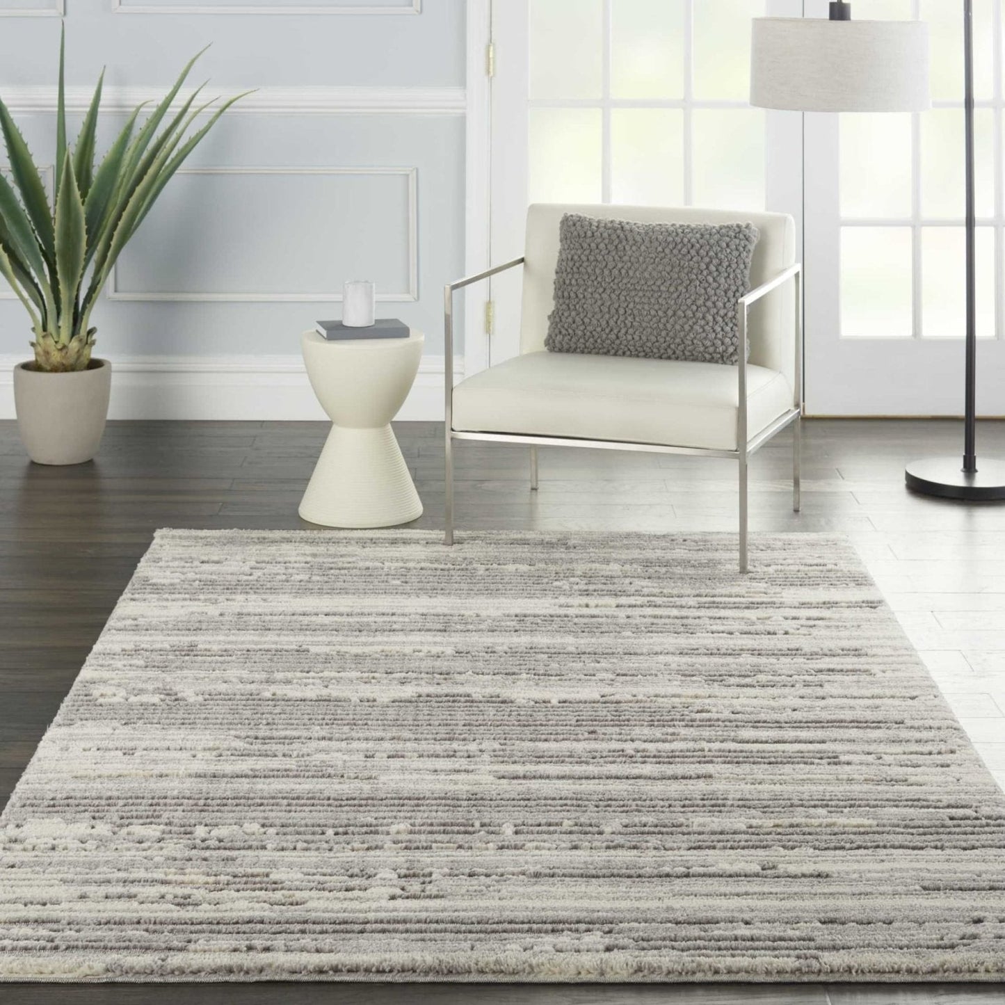 Nourison Zermatt ZER02 Grey / Ivory Rug