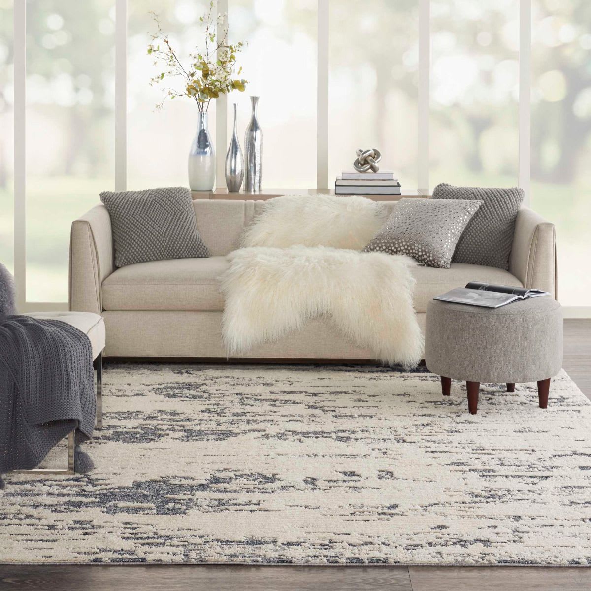 Nourison Zermatt ZER03 Ivory / Blue Rug